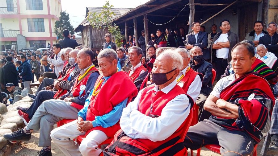 Elders at the socialization programme of Jakhama and Mima villagers held at Mima village on February 19.